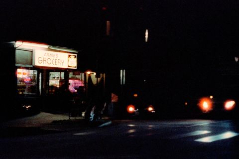 Amber T800, shot with Canon AE-1. Like CineStill 800T, it shows prominent halation around brigh objects and lights.