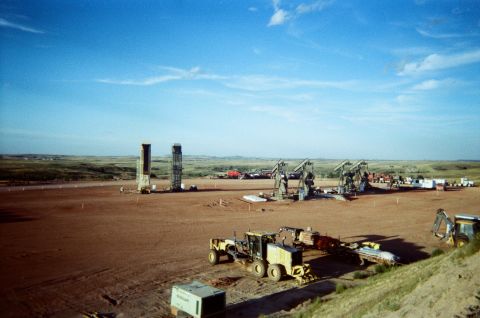 Staging pad, where spare equipment and back up chemicals are stored.