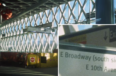 8x crop/zoom from 35mm Ektachrome E100 scan using PrimeFilm XAs. Exposed with sixty-five-year-old Voigtländer Vitessa L3 camera with 50mm Ultron 2.0 lens.