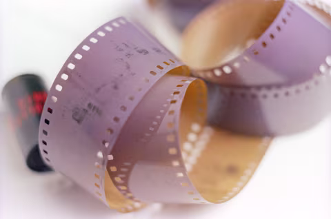 A roll of ruined Kodak Vision 3 film.