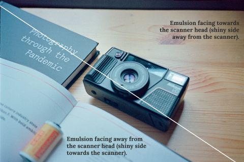 Scanning emulsion side up vs. down: comparing grain detail and resolution in colour slide film (Kodak Aerocolor IV).