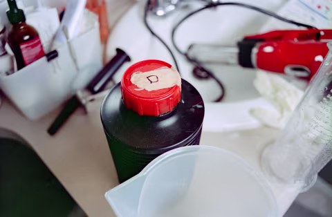 Storage bottle with developer ready to go.