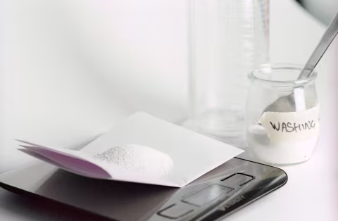 Measuring washing soda content for the remjet pre-bath alkaline solution.