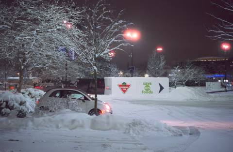 An example of halation with CineStill 800T — notice the blurry red rings around bright points of light.