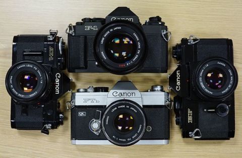 Canon AE-1 ~$70, Canon EF ~$75, and Canon FTb ~$60.