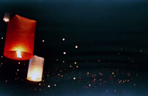 Every year during the Yi Peng festival thousands of sky lanterns are launched into the night.