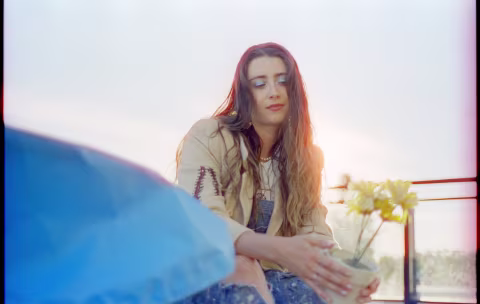 Shawna on CineStill 800T near the end of the shoot.