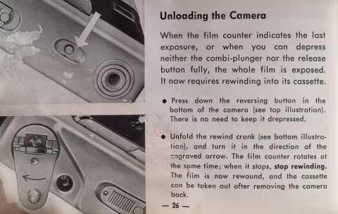 Instructions for unloading Vitessa cameras.