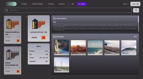 Detailed view of a film stock.