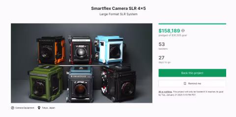 Smartflex, a lightweight 4x5 SLR, launched and reached its goal on Kickstarter within just a few days.
The camera weig…