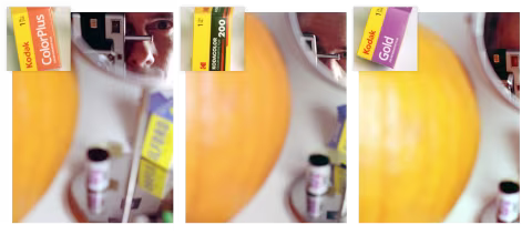 Left: ColorPlus. Middle: Kodacolor 200. Right: Gold. Normal exposure.