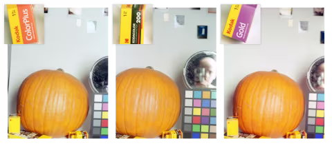 Left: ColorPlus. Middle: Kodacolor 200. Right: Gold.