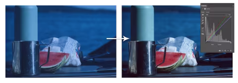Histogram stretching can remove colour cast or fix faded colours on expired film (including slide film). This is a ~20-year expired Provia 400 before (left) and after (right) histogram stretching was applied.
