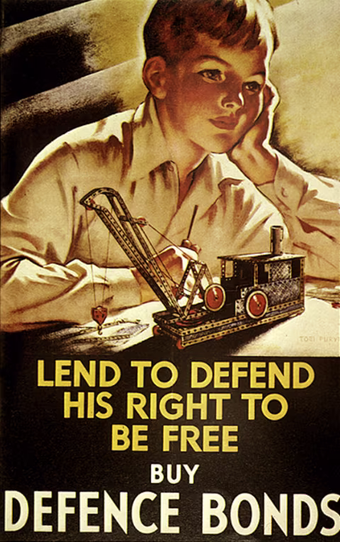 Tom Purvis’ wartime poster for National Savings Committee.