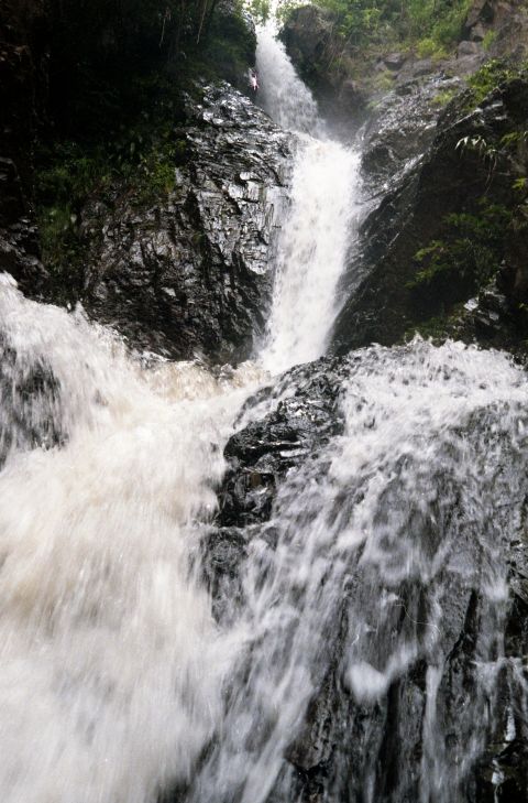 A waterfall near Pai, a three-hour ride along the windy mountain road away.