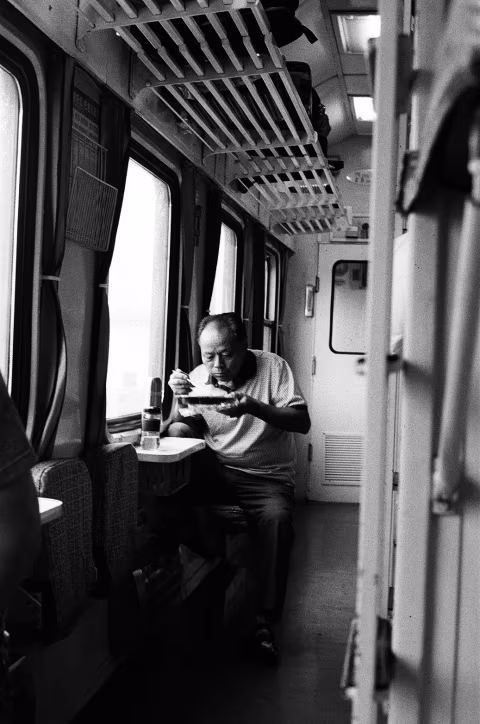 A scene from an eighteen-hour sleeper train ride in China.