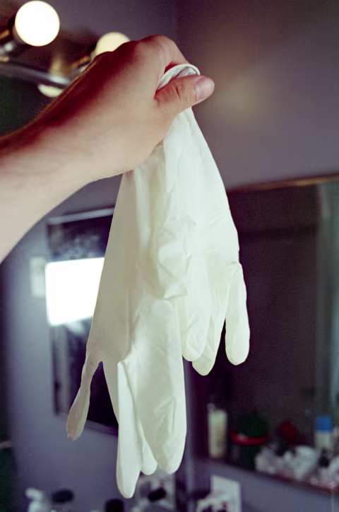 Glove up! Bix is corrosive to the skin. While you may be careful enough not to get any on your skin, there’s always a chance of drops landing. If that happens, rinse thoroughly with cold water.