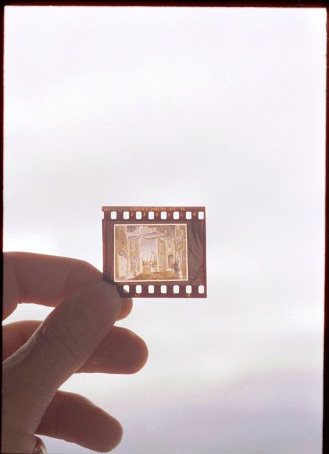 A piece of Orwochrom UT 18 slide film.