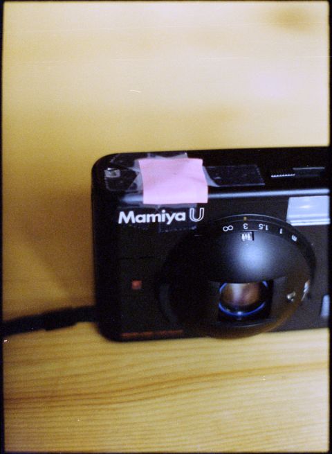 Safe-guarding the shutter button with a piece of balloon rubber.
