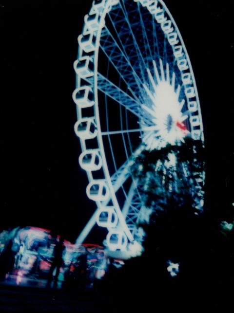 “Asiatique Ferris Wheel,” shot with a four-second exposure on Instax Mini 90.