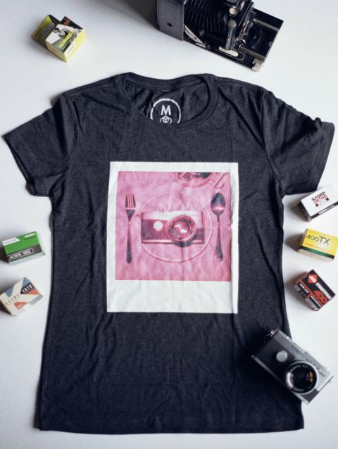 Analog.Cafe 5yr Anniversary Edition “Olympus PEN” tee. This is the women’s cut; men’s/unisex cut is also available.