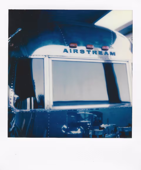 Vintage Airstream in Palm Springs, California. Taken with a Polaroid 600 Camera and Polaroid Originals 600 Film
