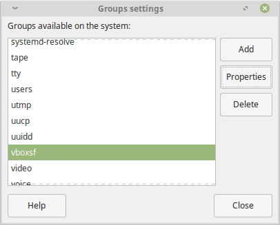 Linux Mint Group Settings