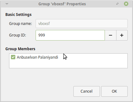Linux Mint User Group Properties