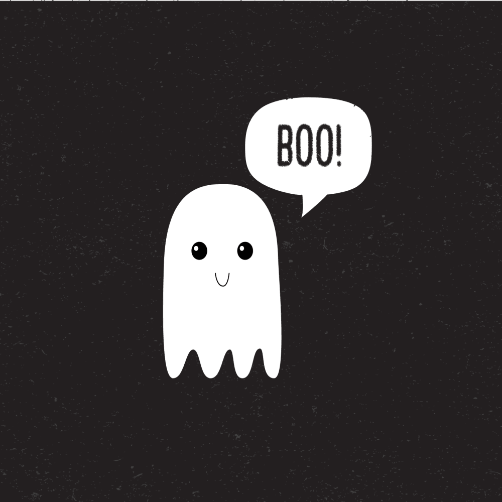 A cute ghost saying Boo!