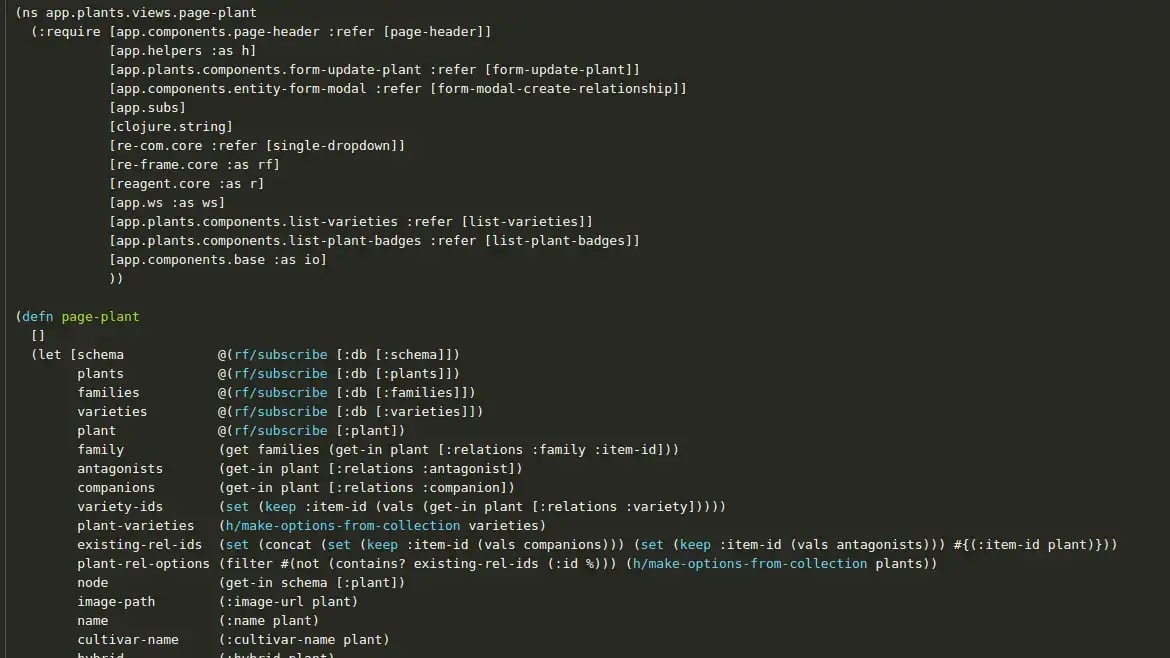 ClojureScript and hiccup in an app page view.