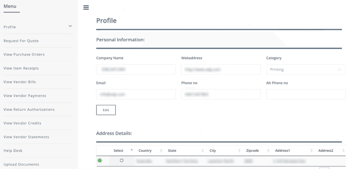 Account page dashboard displaying user information and account settings options.