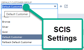 Settings interface for customer group management in the system configuration.