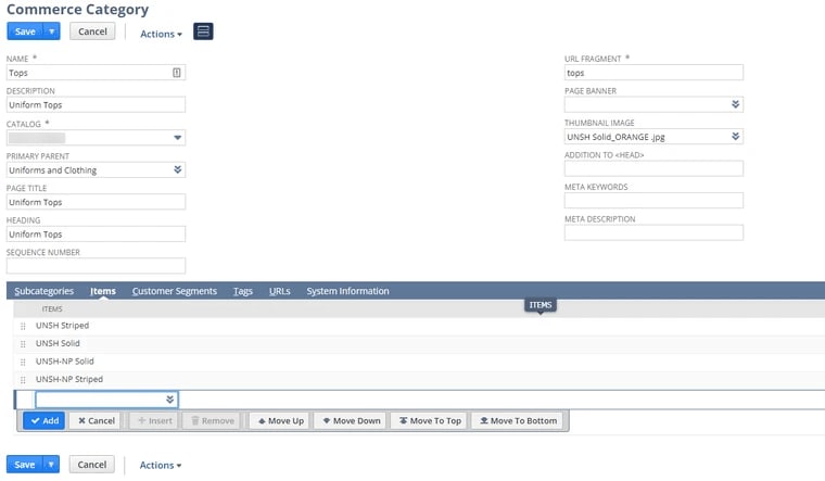 Items clearly are added to Commerce Categories in the