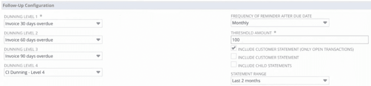 NetSuite Bulk Email Dunning Configuration