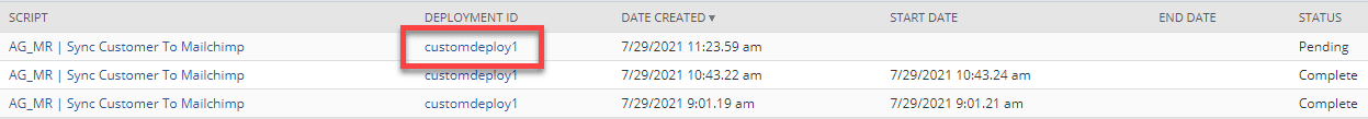 A dropdown menu with three lines of data.