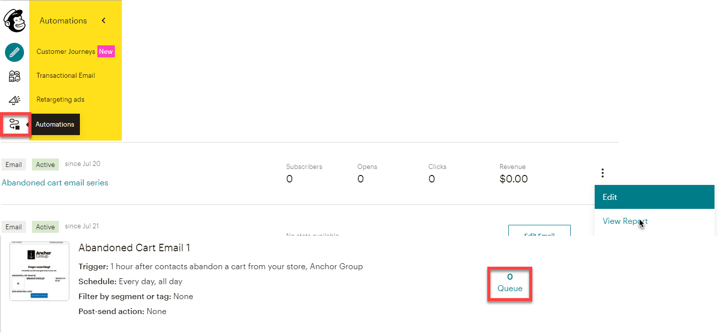 Mailchimp page with further details to follow regarding the price of goods.