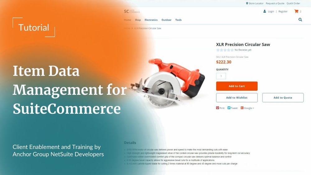 Youtube thumbnail for a tutorial about Item Data Management for SuiteCommerce.