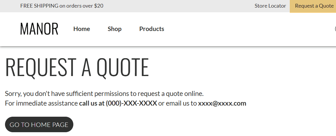 NetSuite SuiteCommerce Request a Quote Error