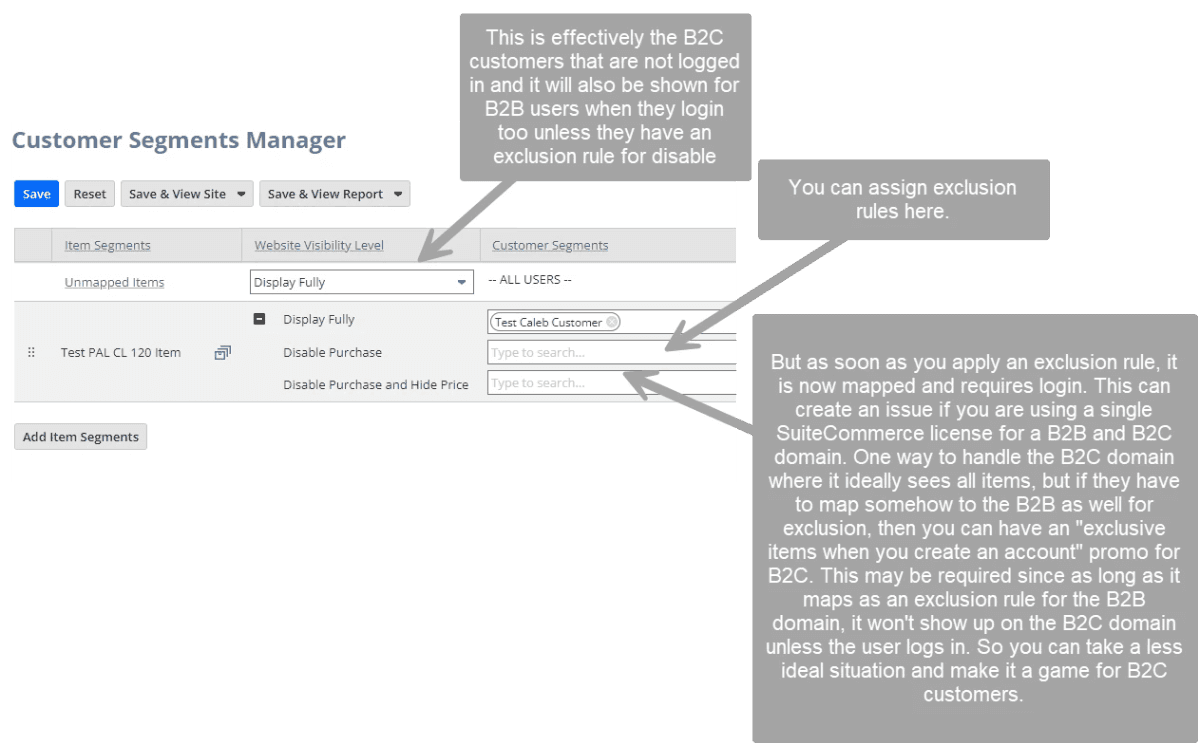 Customer Segments Manager with Notes SuiteCommerce