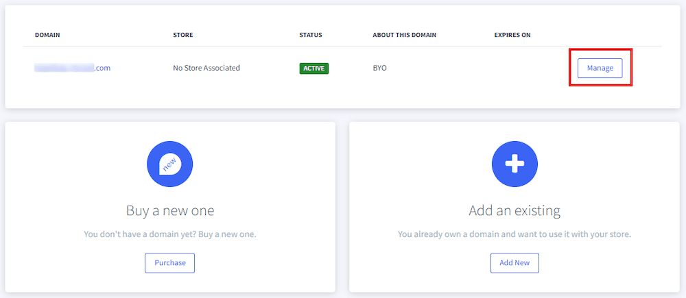 BigCommerce Domain Manage