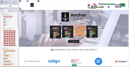 Screenshot of the Anchor Group website homepage featuring navigation menu and company logo.