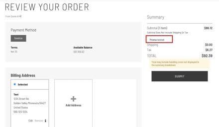 Review your order page with the Payment section highlighted in red.
