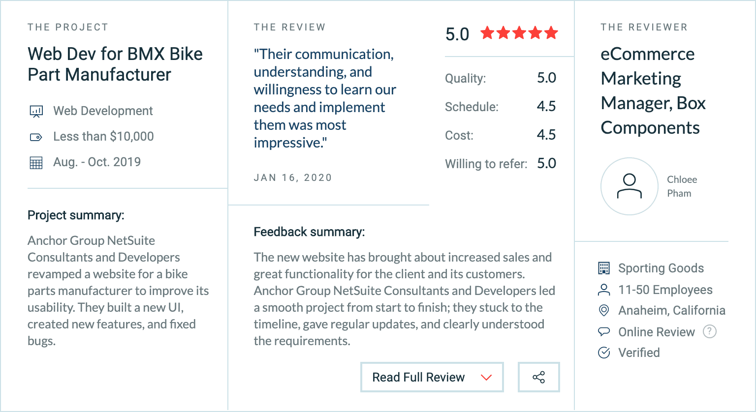 Layered high reviews for a NetSuite partner.