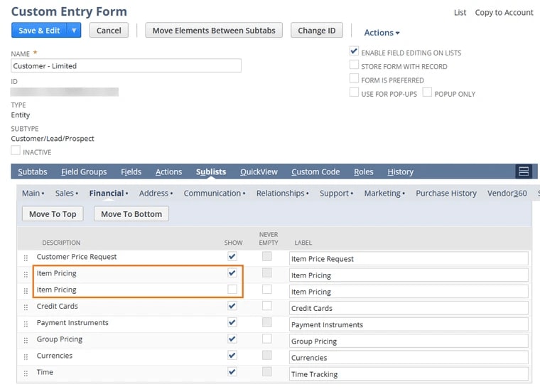 Custom Entry Form page with two pricing details highlighted.