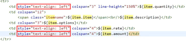 NetSuite PDF Left Align