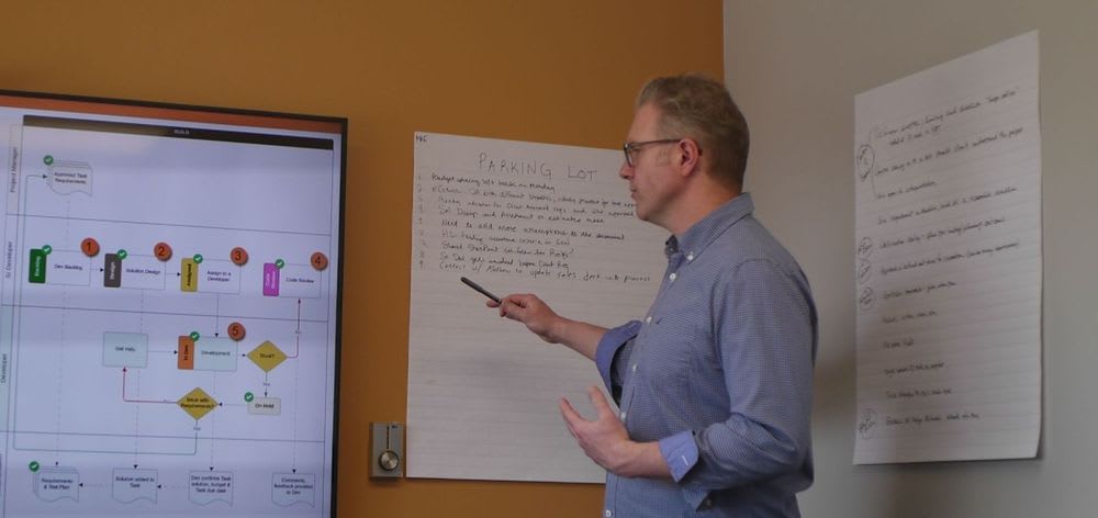 anchor group employee presenting