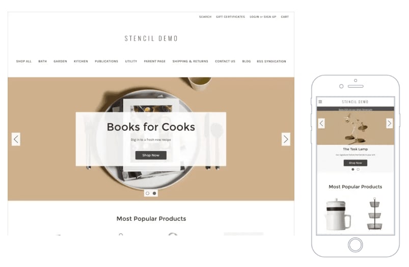 Screenshot of a website page titled Books for Cooks.
