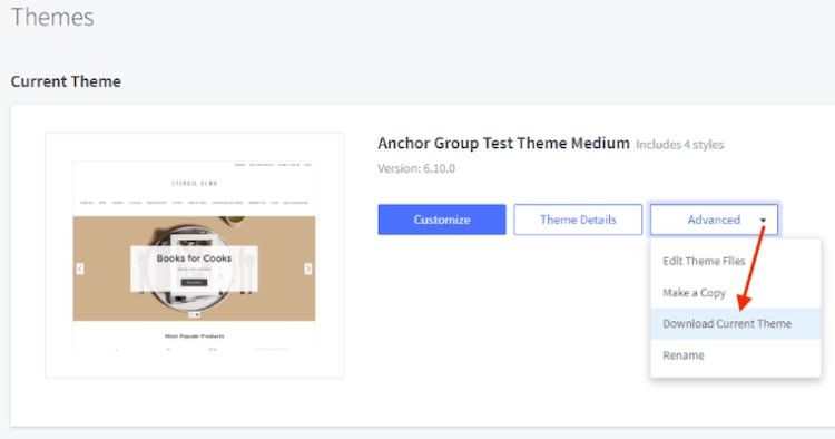 BigCommerce themes current theme advanced.