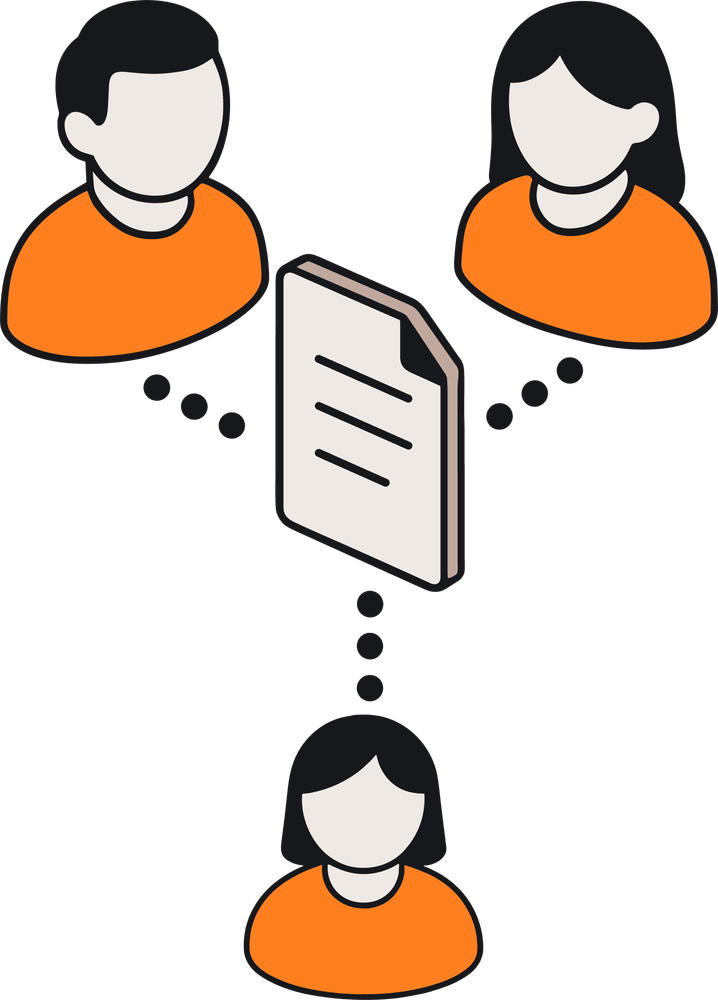 NetSuite Document Collaboration three people around a document icon