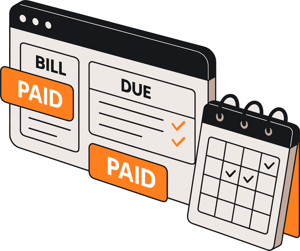 Image showing a bill marked as due and paid, representing the NetSuite accounts payable module.